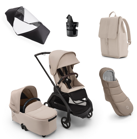 Bugaboo Dragonfly Essential Pushchair Bundle - Black/Desert Taupe Complete