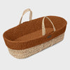 Little Green Sheep Natural Quilted Moses Basket - Terracotta Rice