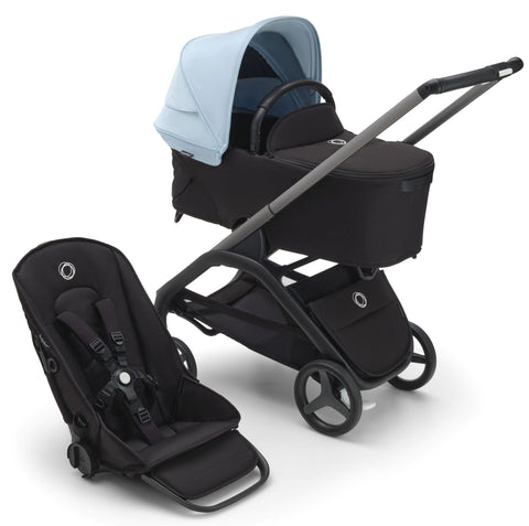 Bugaboo Dragonfly Essential Pushchair Bundle - Graphite/Midnight Black - Skyline Blue Complete