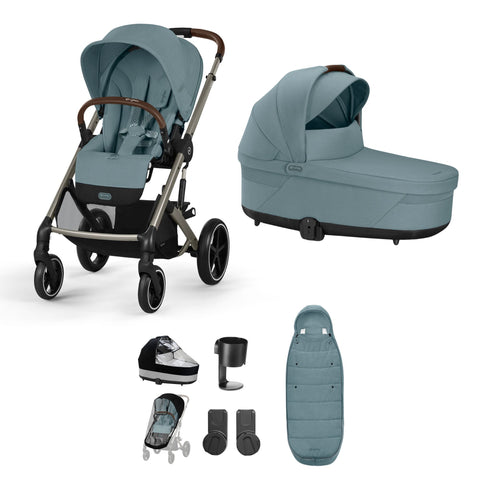 Cybex Balios S Lux 10 Piece Comfort Travel System Bundle - Stormy Blue