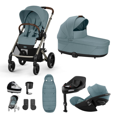 Cybex Balios S Lux 10 Piece Luxury Travel System Bundle - Stormy Blue