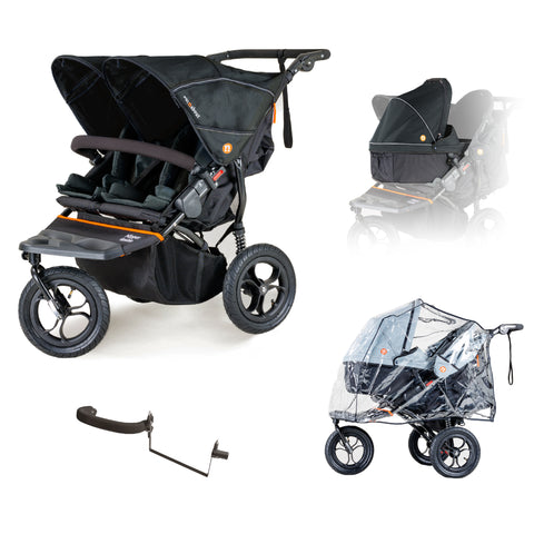 Out n About Nipper V5 Double Newborn/Toddler Starter Bundle - Summit Black