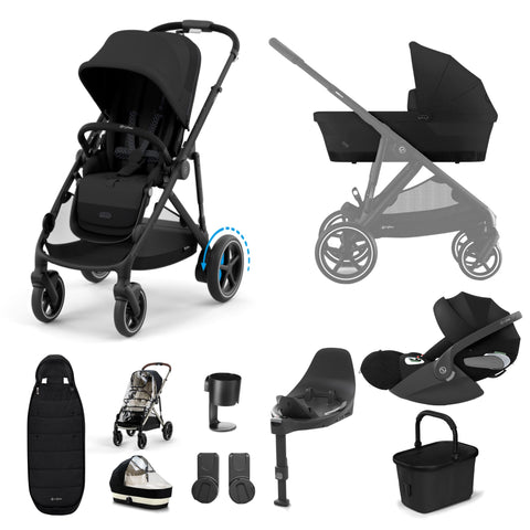 Cybex eGazelle Cloud T Luxury Bundle - Moon Black