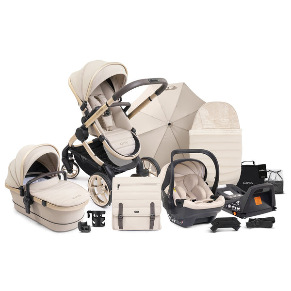 iCandy Peach 7 & Cocoon Complete Travel System and Accessory Bundle - Biscotti