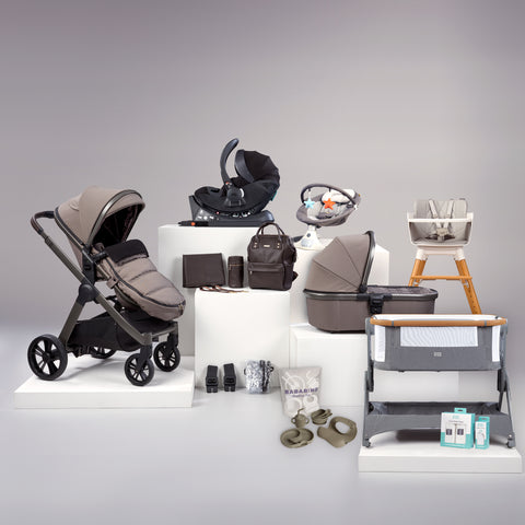 Bababing Raffi 17 Piece Home, Feeding & Travel System Package - Minky