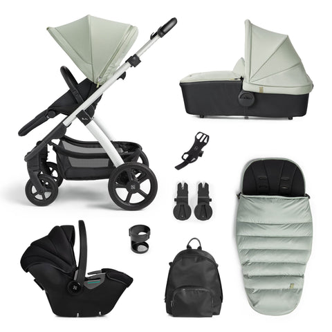 Silver Cross Tide Travel System and Accessory Bundle - Sage/Silver