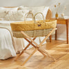 Little Green Sheep Natural Quilted Moses Basket - Honey Rice