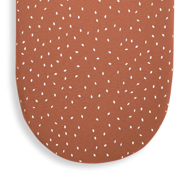 Little Green Sheep Organic Moses Fitted Sheet - Terracotta Rice