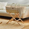 Little Green Sheep Natural Quilted Moses Basket - Truffle Rice