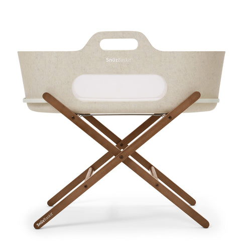SnuzBaskit Barley Moses Basket and Walnut Stand
