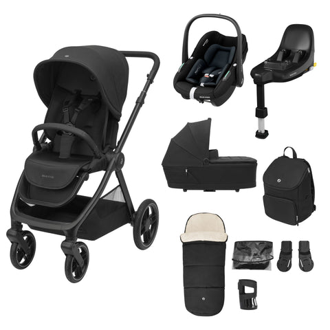 Maxi Cosi Oxford 9 Piece Select Travel System Bundle - Twillic Black