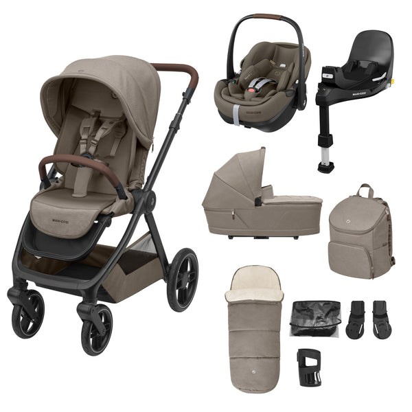 Maxi Cosi Oxford 9 Piece Premium Travel System Bundle - Twillic Truffle