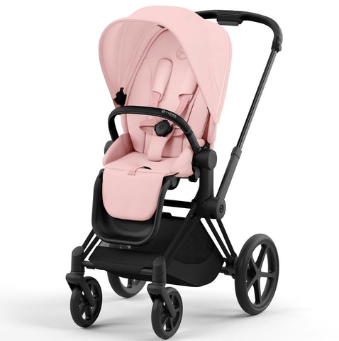 Cybex Priam Travel System Bundle - Matt Black/Peach Pink