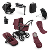 Bugaboo Fox 5 Renew & Turtle Air Ultimate Newborn Bundle - Black/Dark Cherry
