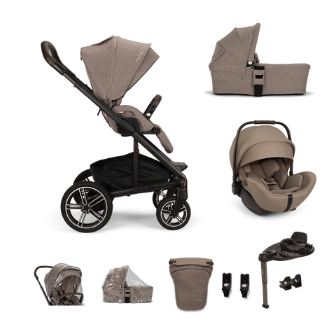 Nuna Mixx Next, Arra Flex and Base Curv Travel System Bundle - Cedar