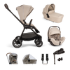 Nuna Triv Next, Arra Flex and Base Curv Travel System Bundle - Biscotti