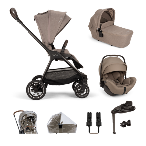Nuna Triv Next, Arra Flex and Base Curv Travel System Bundle - Cedar