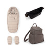 Nuna Mixx Next/Arra Flex Complete Travel System and Accessory Bundle - Biscotti