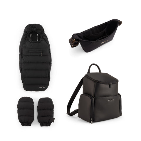 Nuna Mixx Next/Arra Flex Complete Travel System and Accessory Bundle - Caviar