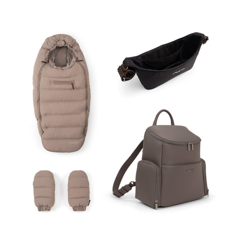 Nuna Mixx Next/Arra Flex Complete Travel System and Accessory Bundle - Cedar