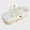 Little Green Sheep Natural Quilted Moses Basket - Dove Rice