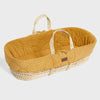 Little Green Sheep Natural Quilted Moses Basket - Honey Rice