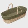 Little Green Sheep Natural Quilted Moses Basket - Juniper Rice