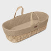 Little Green Sheep Natural Quilted Moses Basket - Truffle Rice