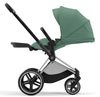 Cybex Priam Travel System Bundle - Chrome Black/Leaf Green