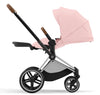 Cybex Priam Travel System Bundle - Chrome Brown/Peach Pink