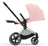 Cybex Priam Travel System Bundle - Chrome Black/Peach Pink