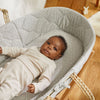 Little Green Sheep Natural Quilted Moses Basket - Dove Rice