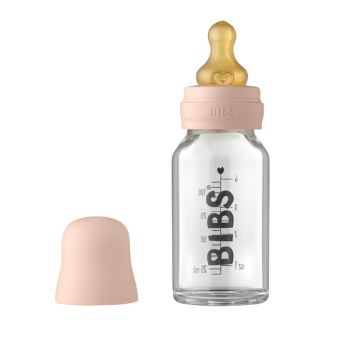 Bibs Glass Baby Bottle Complete Set - Blush 110ml