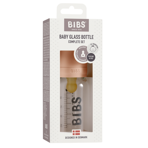 Bibs Glass Baby Bottle Complete Set - Blush 110ml