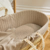 Little Green Sheep Natural Knitted Moses Basket - Truffle