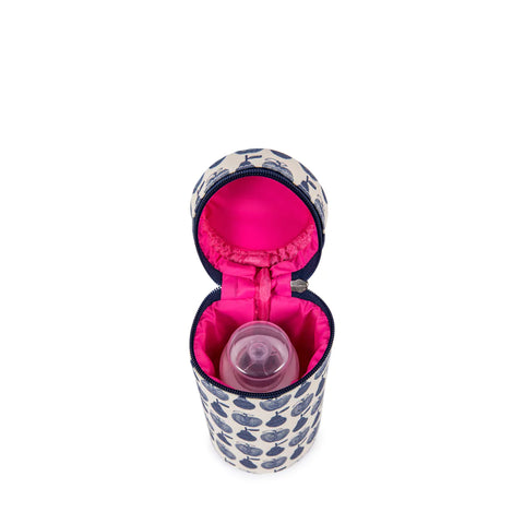 Pink Lining Bottle Holder - Apple and Pears Navy