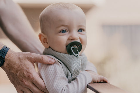 BIBS Braided Pacifier Clip - Blush/Ivory