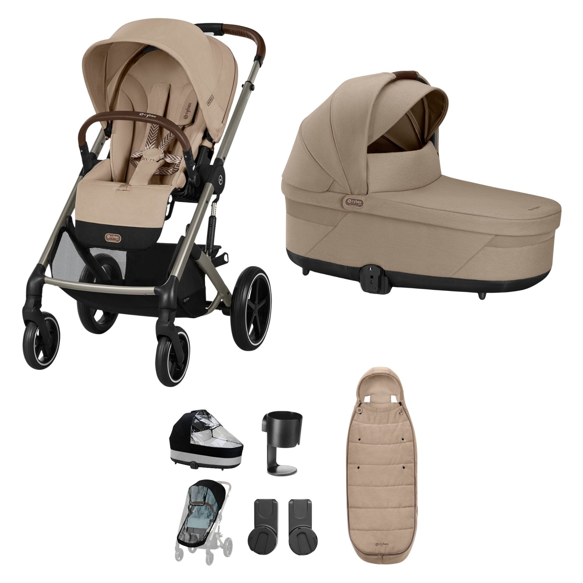 Cybex Balios S Lux 10 Piece Comfort Travel System Bundle Almond