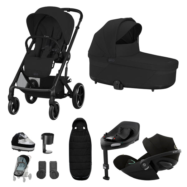 Cybex Balios S Lux 10 Piece Luxury Travel System Bundle - Moon Black