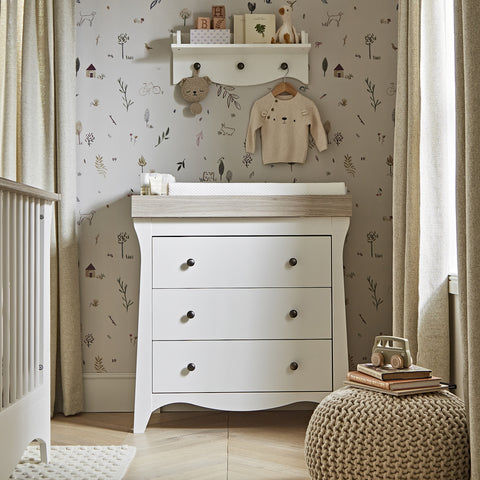 CuddleCo Clara 2 Piece Furniture Set - White & Driftwood Ash
