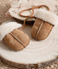 Baa Baby Sheepskin Puddy Mittens on String - Chestnut
