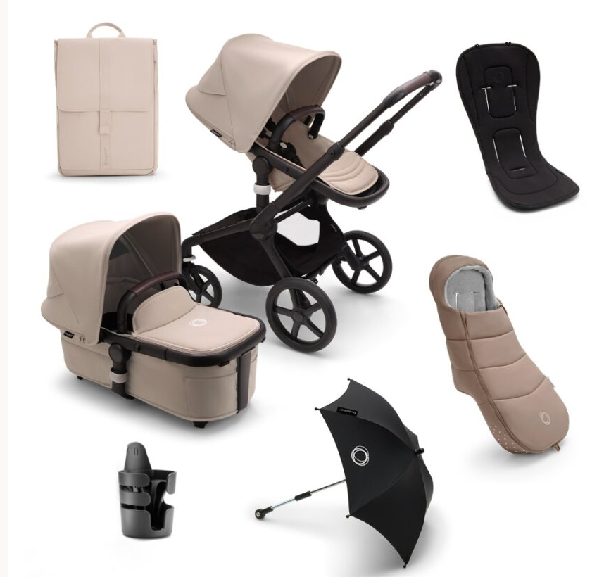Bugaboo Fox 5 Essential Pushchair Bundle Desert Taupe Complete