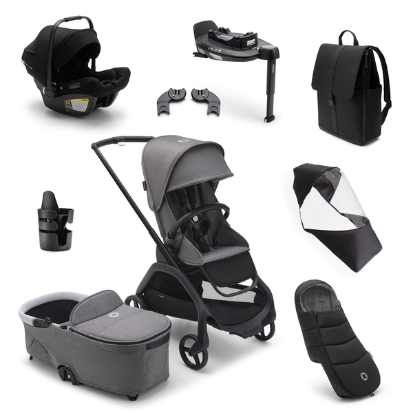 Bugaboo Dragonfly Ultimate Newborn Bundle - Graphite/Grey Melange Complete