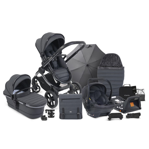 iCandy Peach 7 & Cocoon Complete Travel System and Accessory Bundle - Phantom/Dark Grey