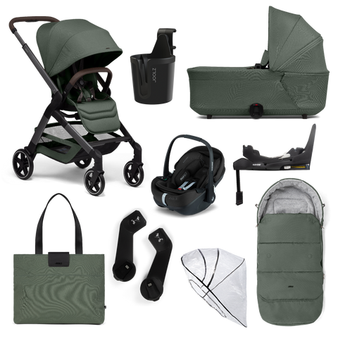 Joolz Hub2 Complete Pram, Travel System and Accessory Bundle - Forest Green