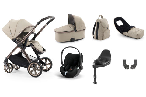 Babystyle Oyster 4 Luxury Travel System Bundle with Cybex Cloud T and Base T - Buttermilk