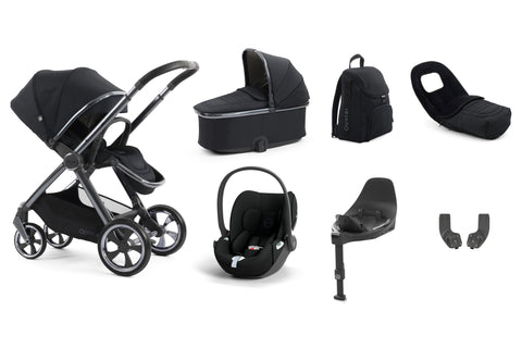 Babystyle Oyster 4 Luxury Travel System Bundle with Cybex Cloud T and Base T - Carbonite
