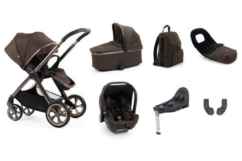 Babystyle Oyster 4 Luxury Travel System Bundle with Capsule Car Seat and Base - Chocolate Velvet