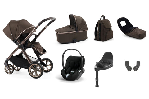 Babystyle Oyster 4 Luxury Travel System Bundle with Cybex Cloud T and Base T - Chocolate Velvet