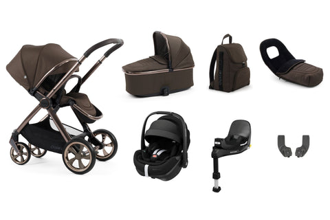Babystyle Oyster 4 Luxury Travel System Bundle with Maxi Cosi Pebble 360 Pro V2 and Familyfix 360 Pro - Chocolate Velvet